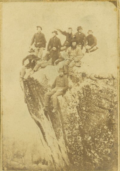 Union Soldiers Seated on a Cliff at Lookout Mountain by Kansas A.C. Nichols